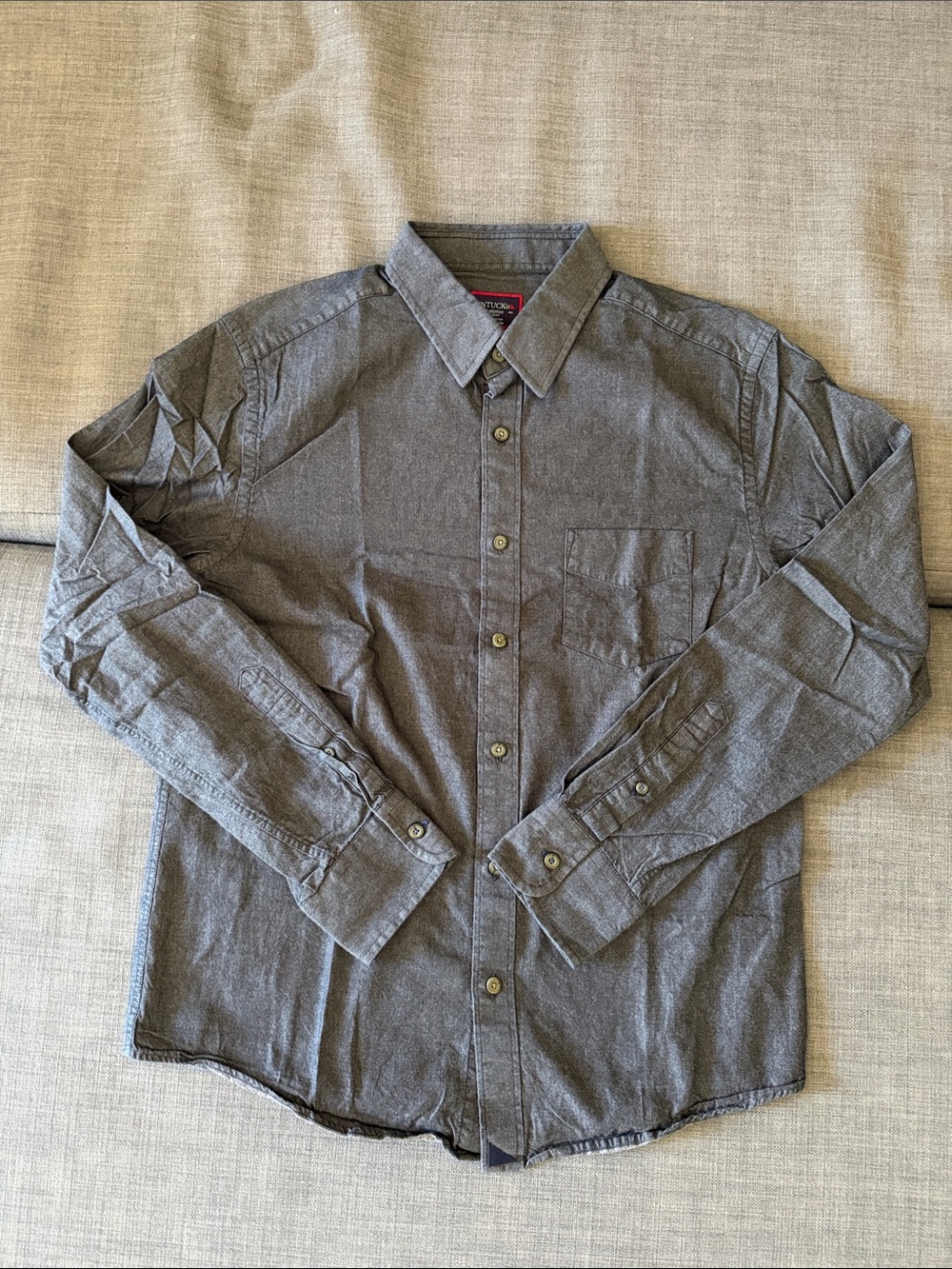 Untuckit Gray Long-Sleeve Slim Fit Button-Up Shirt